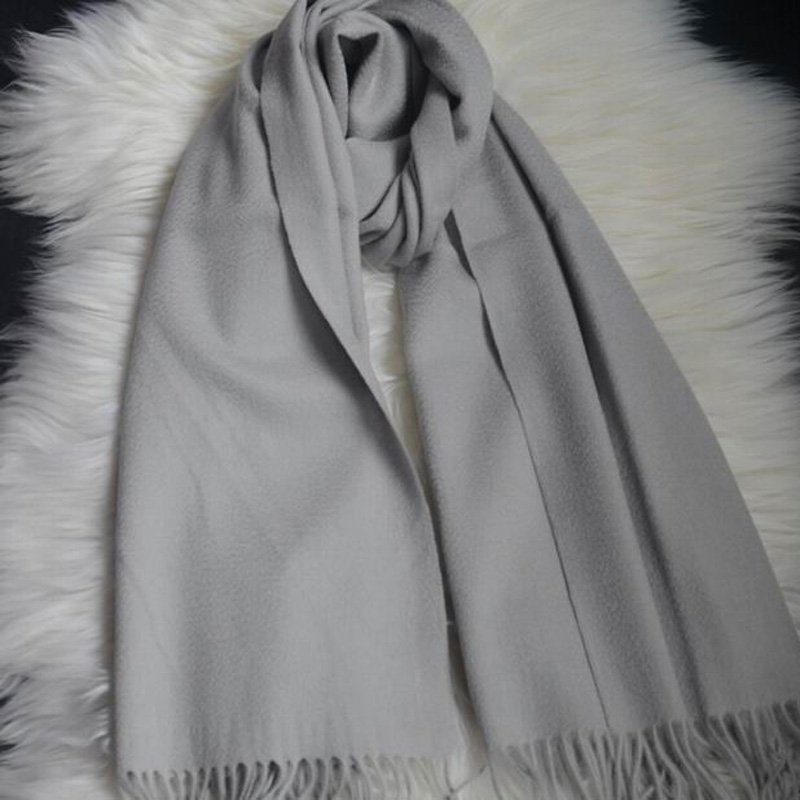 Soft Wool Scarves Gray Women Fall Pashmina Scarf